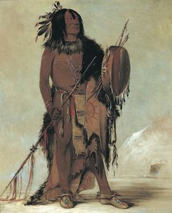 Wún-nes-tou, Biały Bawół, starzejący się medyk autorstwa George Catlin