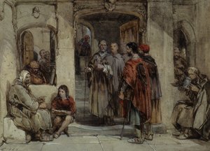 Scena z życia zakonnego, 1850 (wc na papierze) autorstwa George Cattermole