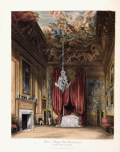 Stanowa sypialnia królowej Marii, Hampton Court, 1819 r.