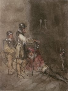 Niezidentyfikowany temat historyczny, z żołnierzami autorstwa George Cattermole