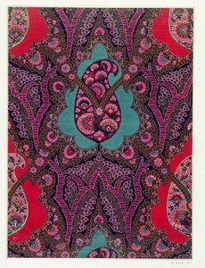 Projekt tkaniny na szale Paisley, ok. 1871 r.