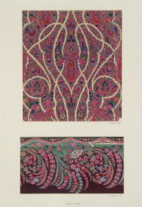 Wzory tkanin na szale Paisley, ok. 1871 r.
