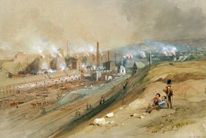 Huta Dowlais (akwarela na papierze) autorstwa George Childs