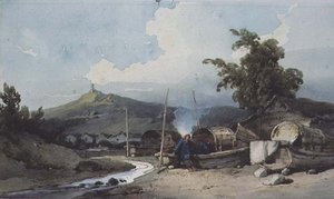 Mieszkania na łodzi, Makao, Chiny autorstwa George Chinnery