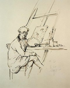 Autoportret (pióro i tusz na papierze) autorstwa George Chinnery