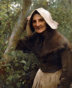 Wciąż robotnik; Stara kobieta, Północne Lincolnshire autorstwa George Clausen