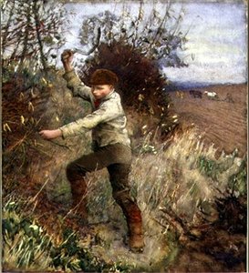 Chłopiec przycinający żywopłot, 1890 autorstwa George Clausen