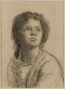 Głowa i ramiona młodej kobiety autorstwa George Clausen