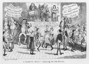 Bal Charytatywny, Taniec dla Miliona (grafika) autorstwa George Cruikshank
