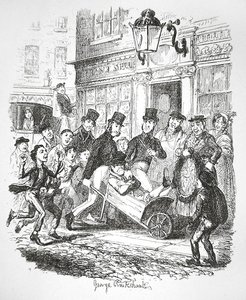 Kieszonkowiec w areszcie, c.1835 (grawerowanie) autorstwa George Cruikshank