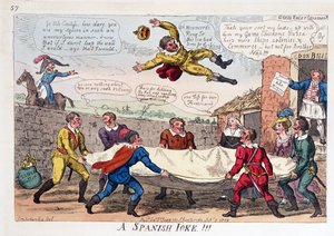 Hiszpański żart, wyd. 1808 (grawerowanie ręcznie kolorowane) autorstwa George Cruikshank