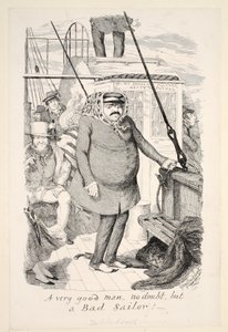 Bez wątpienia bardzo dobry człowiek, ale Zły Żeglarz!, wyd. 1845 autorstwa George Cruikshank