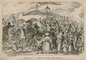 Kwiecień - Powrót z wyścigów autorstwa George Cruikshank