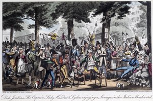 Boulevard des Italiens - w „Życiu w Paryżu” Davida Careya, Londyn autorstwa George Cruikshank