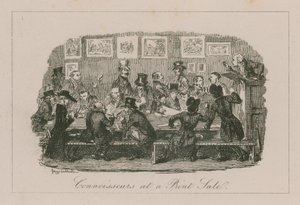 Koneserzy na wyprzedaży druku autorstwa George Cruikshank