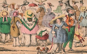 Cruikshanks Wystawa Bloomers w Hyde Parku, 1852, c1870 autorstwa George Cruikshank