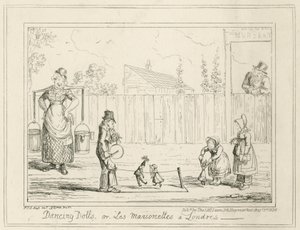Tańczące lalki lub Les Marionetes a Londres autorstwa George Cruikshank