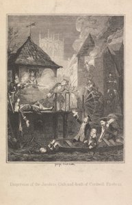 Rozproszenie klubu jakobickiego i śmierć Cordwella Firebrasa autorstwa George Cruikshank