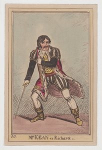 Edmund Kean jako Ryszard III, ca. 1814., ca. 1814. autorstwa George Cruikshank