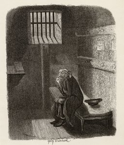Fagin w celi skazańców, z „Przygód Olivera Twista” Charlesa Dickensa (1812-70) 1838, wyd. Chapman und Hall, 1901 (rycina) autorstwa George Cruikshank