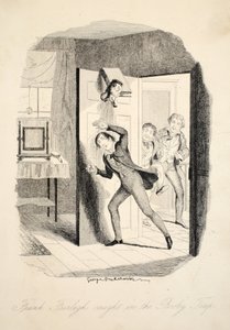Frank Fairlegh w pułapce z filmu Frank Fairlegh lub Sceny z życia prywatnego ucznia, wyd. ok. 1870 r autorstwa George Cruikshank