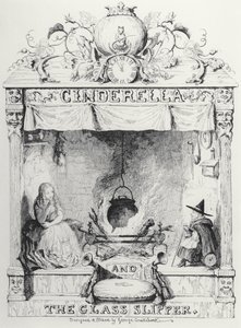 Frontyspis Kopciuszek i szklany pantofel autorstwa Charlesa Perrault autorstwa George Cruikshank