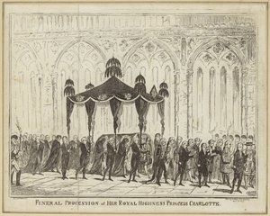 Kondukt pogrzebowy Jej Królewskiej Wysokości Księżniczki Charlotte autorstwa George Cruikshank
