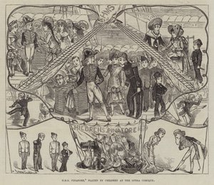 HMS Pinafore, grany przez dzieci w Opera Comique autorstwa George Cruikshank