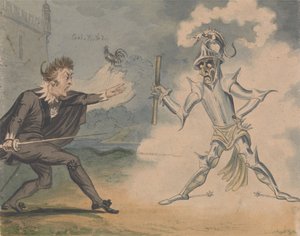 Hamlet i duch, c. 1825 autorstwa George Cruikshank