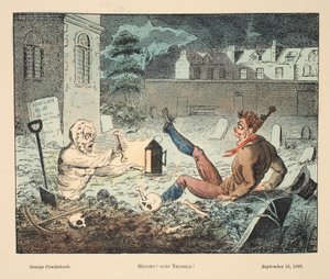 Hejo! Mówi Naparstek!, wyd. 1809 (grawerowanie ręcznie kolorowane) autorstwa George Cruikshank