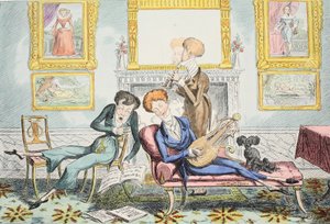 Kolibry lub A Dandy Trio, wyd. 1835. autorstwa George Cruikshank
