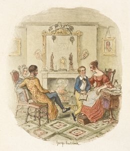Ilustracja do filmu "Oliver Twist" autorstwa George Cruikshank