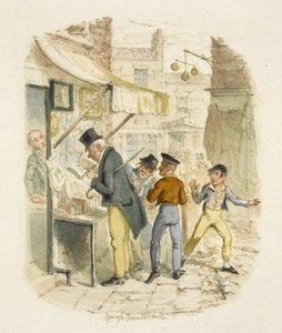 Ilustracja do filmu "Oliver Twist" autorstwa George Cruikshank