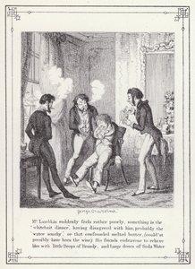 Ilustracja do książki Własna licencjata, czyli postępy pana Lambkina (Gent) (rycina) autorstwa George Cruikshank