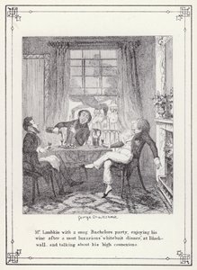 Ilustracja do książki Własna licencjata, czyli postępy pana Lambkina (Gent) (rycina) autorstwa George Cruikshank