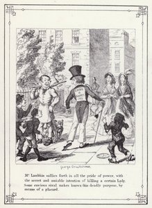 Ilustracja do książki Własna licencjata, czyli postępy pana Lambkina (Gent) (rycina) autorstwa George Cruikshank