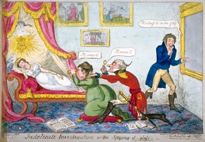 „Niedelikatne śledztwo lub szpiegowskie okulary D”, 1813 autorstwa George Cruikshank