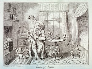 „Niestrawność”, 1835 autorstwa George Cruikshank