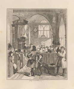 Jack Sheppard dokonujący rabunku w kościele w Willesden autorstwa George Cruikshank