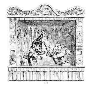 Judy namawia pana Puncha do zabrania dziecka autorstwa George Cruikshank