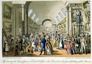La grande galerie du Louvre - w „Życiu w Paryżu” Davida Carey, Londyn autorstwa George Cruikshank