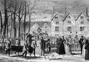 Lady Jane Grey spotykająca ciało męża w drodze na szafot, 1554 1840 autorstwa George Cruikshank