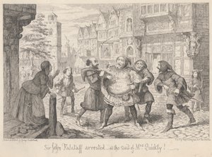 Londyn. Ulica: „Henryk IV część II”, akt II, scena I autorstwa George Cruikshank