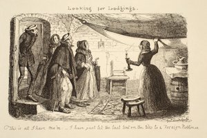 Szukam noclegu, wyd. 1851 autorstwa George Cruikshank