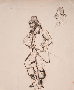 Mężczyzna z batem jeździeckim autorstwa George Cruikshank