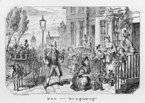 Maj, wszystko rośnie (grawerowanie) autorstwa George Cruikshank