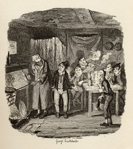 Oliver przedstawiony szanowanemu starszemu dżentelmenowi z „Przygód Olivera Twista” Charlesa Dickensa (1812-70) 1838, wydanego przez Chapman und Hall, 1901 autorstwa George Cruikshank