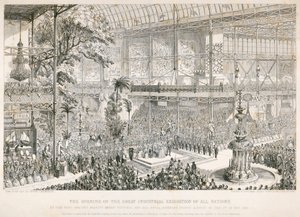 Otwarcie Wielkiej Wystawy, Crystal Palace, Hyde Park, Londyn, 1851 autorstwa George Cruikshank