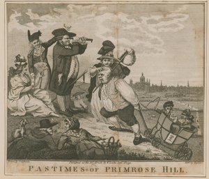 Rozrywki Primrose Hill autorstwa George Cruikshank