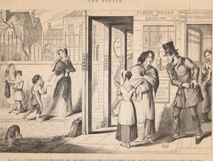 Ilustracja IV: Nie mogąc znaleźć zatrudnienia, z powodu ubóstwa są zmuszeni do życia na ulicy i żebrania autorstwa George Cruikshank